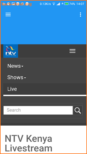 NTV Live Mobile App screenshot