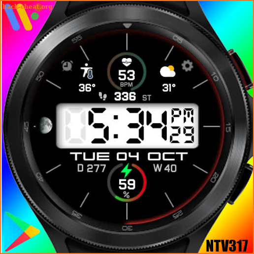 NTV317 - Digital watchface screenshot