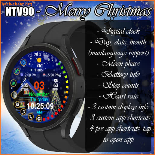 NTV90 - Christmas watchface screenshot