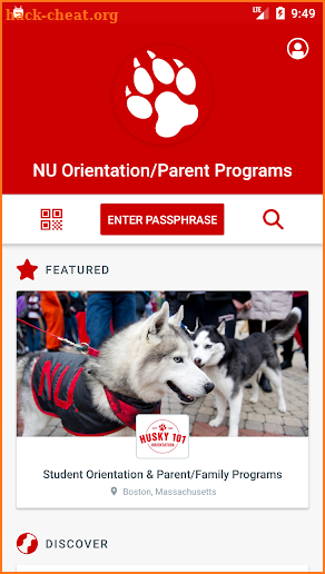 NU Orientation/Parent Programs screenshot