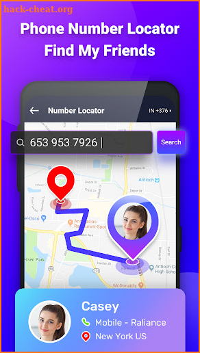 Number Location: Caller id App screenshot