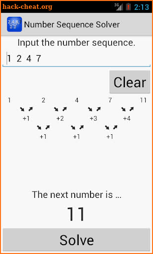 Number Sequence Solver screenshot