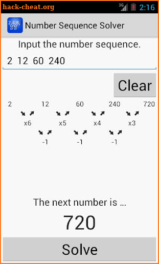 Number Sequence Solver screenshot
