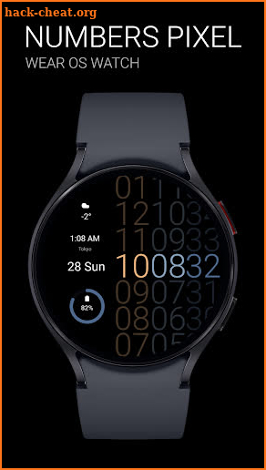 Numbers Pixel Watch Face screenshot