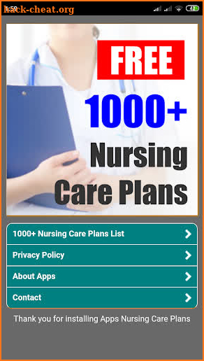 Nursing Care Plans List screenshot