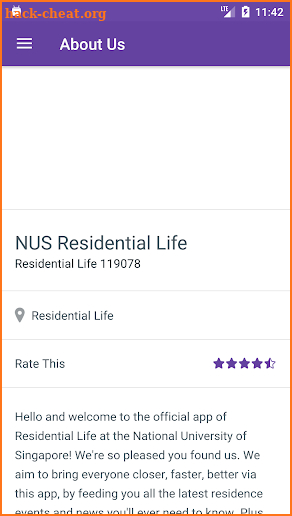NUS Residential Life screenshot