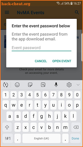 NvMA Events screenshot