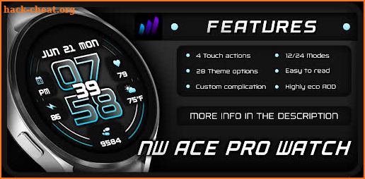 NW Ace Pro Wear OS Watch Face screenshot
