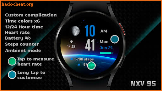 NXV95 Earth Digital Watch face screenshot