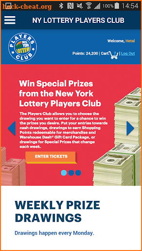 NY Lottery Players Club screenshot