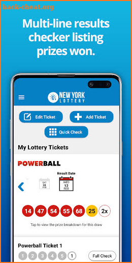 NY Lottery Results screenshot