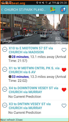 NYC Bus Tracker screenshot