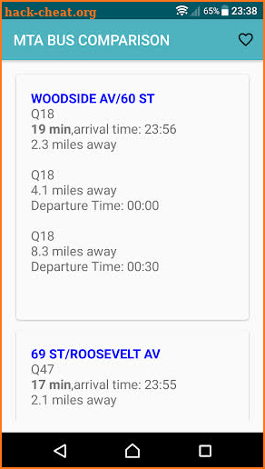 NYC MTA Bus Time screenshot