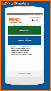 NYC Parking Ticket Pay or Dispute screenshot