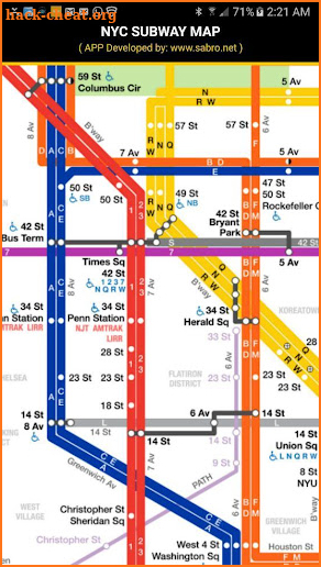 NYC Subway Map MTA New York City Metro Offline screenshot