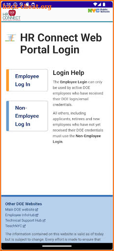 NYCPS - HR Connect Portal screenshot