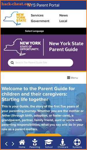NYS Parent Portal screenshot