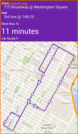 NYU Bus Tracker screenshot