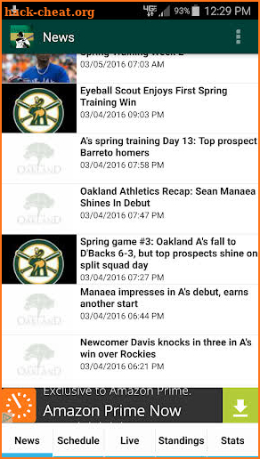 Oakland Baseball Report screenshot