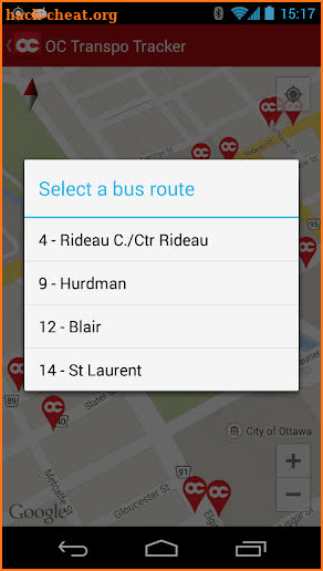 OC Transpo Tracker screenshot