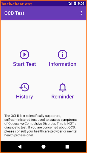 OCD Test screenshot
