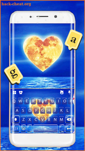 Ocean Love Moon Keyboard Background screenshot