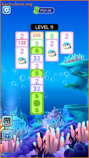 Ocean Merge Puzzle: 2048 Card screenshot