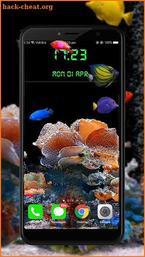 Ocean Night Clock & Aquarium Live Wallpaper screenshot