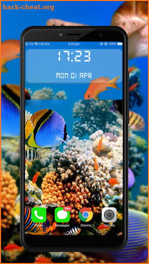 Ocean Night Clock & Aquarium Live Wallpaper screenshot