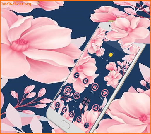 Ocean Pink Flowers Theme screenshot