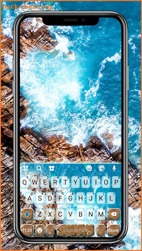 Ocean Rocks Keyboard Background screenshot