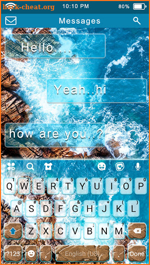Ocean Rocks Keyboard Background screenshot