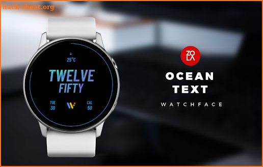 Ocean Text Watch Face screenshot