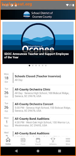 Oconee County Schools SC screenshot