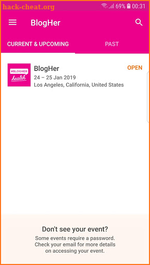 Official BlogHer Events screenshot