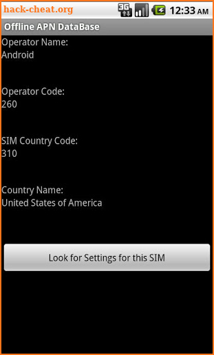 Offline SIM APN Database screenshot