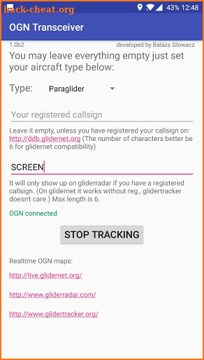 OGN Transceiver screenshot