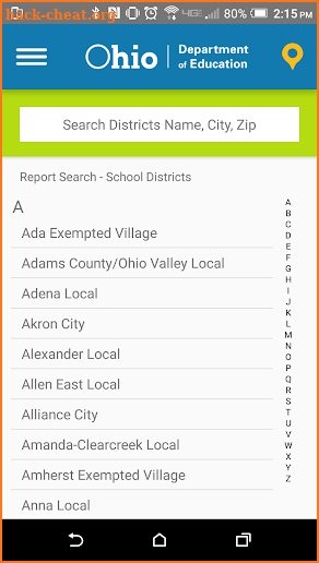 Ohio Department of Education screenshot