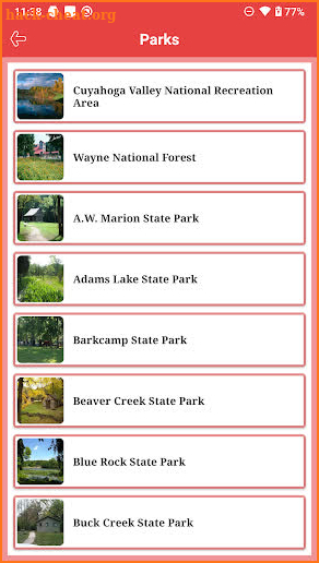 Ohio National and State Parks screenshot