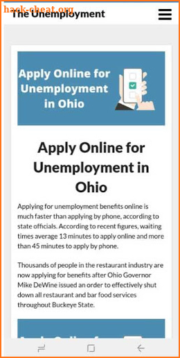 Ohio Unemployment APP screenshot