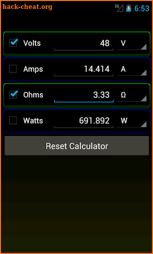 Ohms Law Calculator screenshot