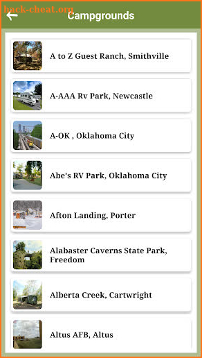 Oklahoma Campgrounds screenshot