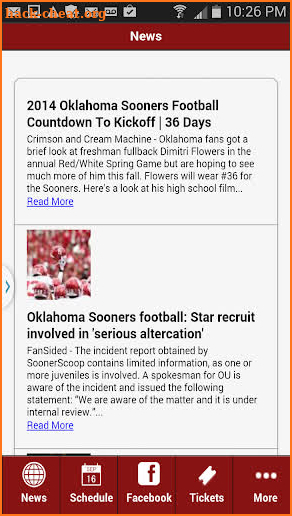 Oklahoma Football screenshot