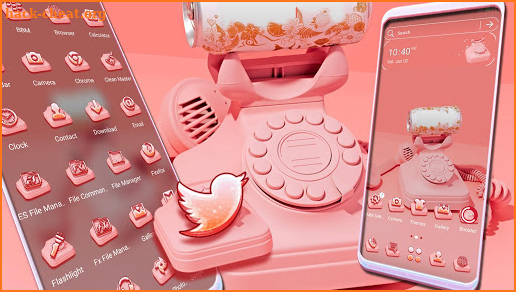 Old Pink Phone Launcher Theme screenshot
