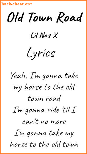 Old Town Road Lyrics Lil Nas X screenshot