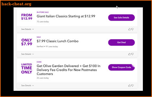 Olive Garden - Restaurants Coupons Deals screenshot