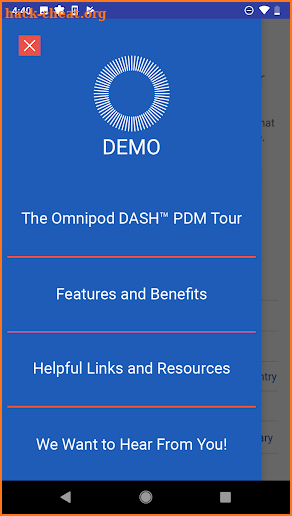 Omnipod DEMO™ App screenshot