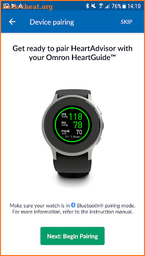 OMRON HeartAdvisor screenshot