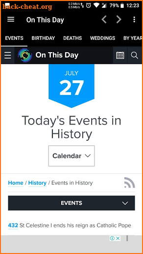 On this day - Web App screenshot