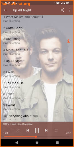 one direction all songs screenshot